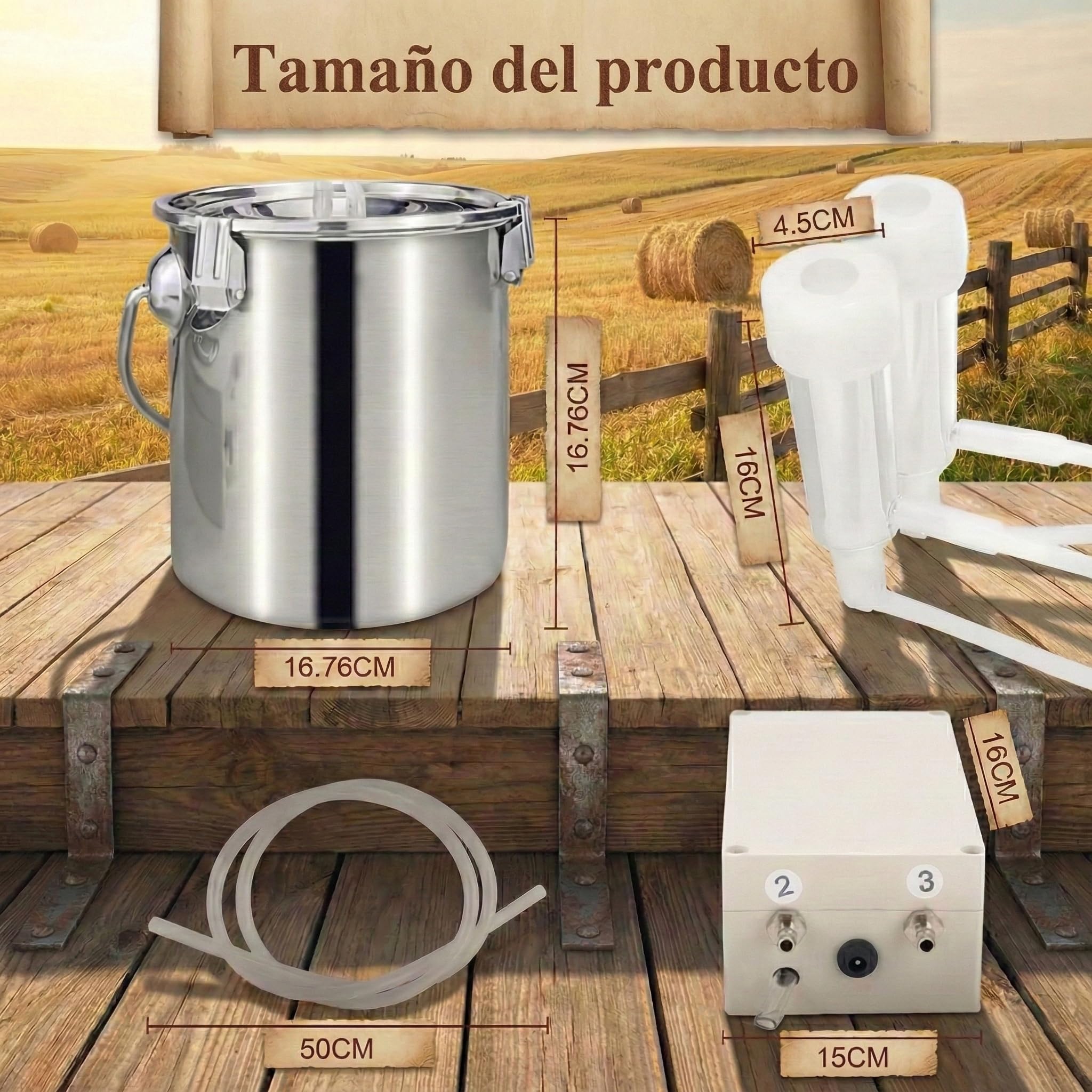 PulsacióN Para Ovejas Y Cabras,Kit De OrdeñO PortáTil Para Granja De Plantas De Leche,Con Tubo De Silicona FuncióN De Parada AutomáTica,Con BateríA Recargable De 5200 Mah (3l,Para Ovejas)