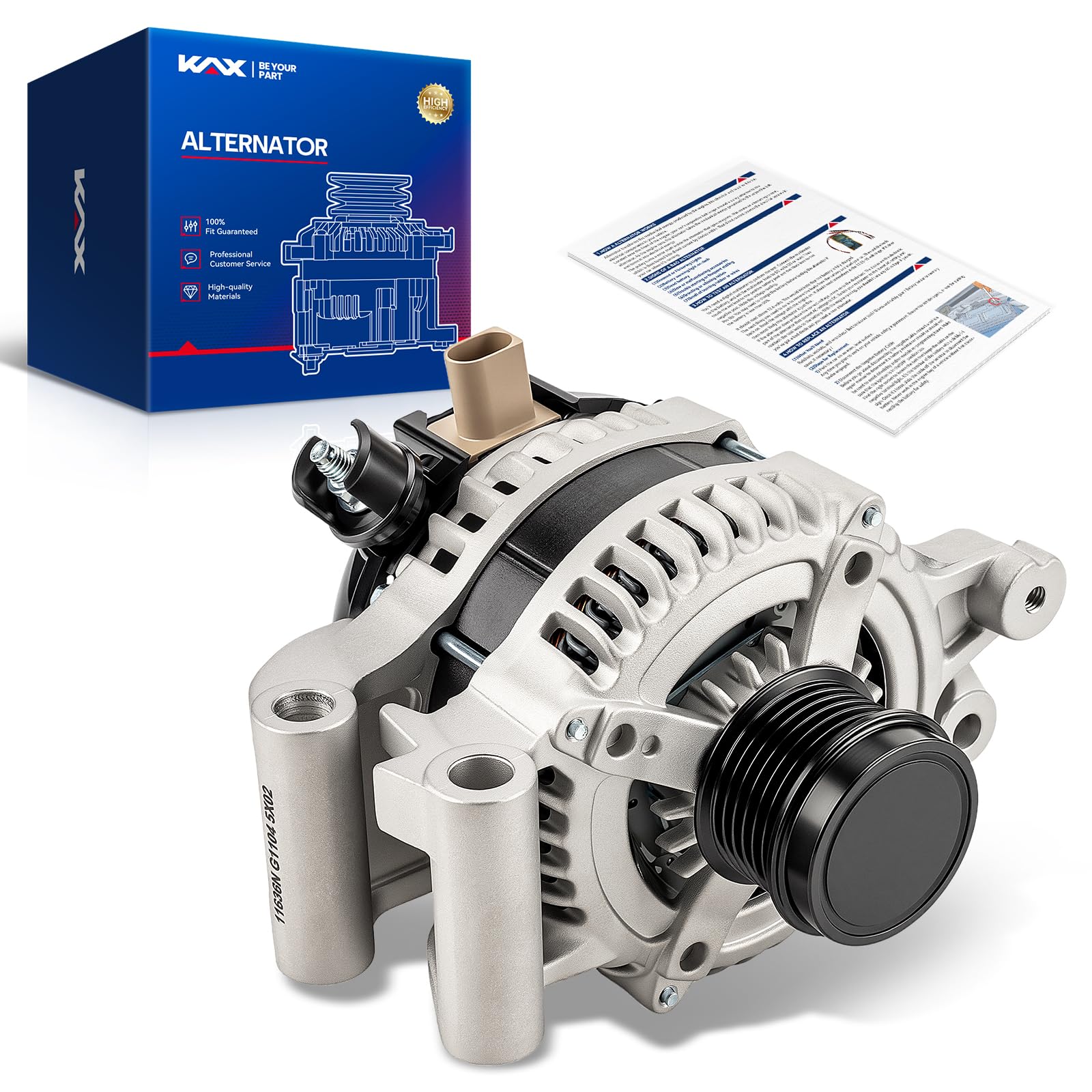 KAX 11636N Alternator Compatible with Ford Escape 2013-2019 150Amp OE:AL7585X,CJ5Z10346D,11636,2101242,2100869