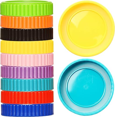 Youngever Paquete de 27 tapas de plástico para tarros de masón con anillo hermético para bola de boca regular, Kerr y más, tapas de almacenamiento