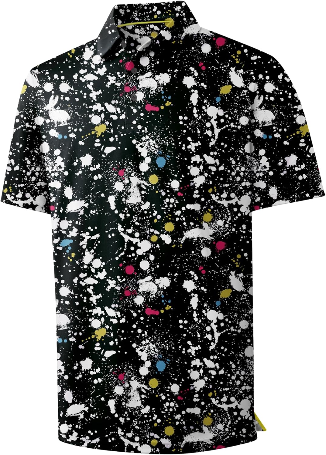 ZITY Mens Golf Shirts Short Sleeve Print Patterns Performance Moisture Wicking Polo Shirt