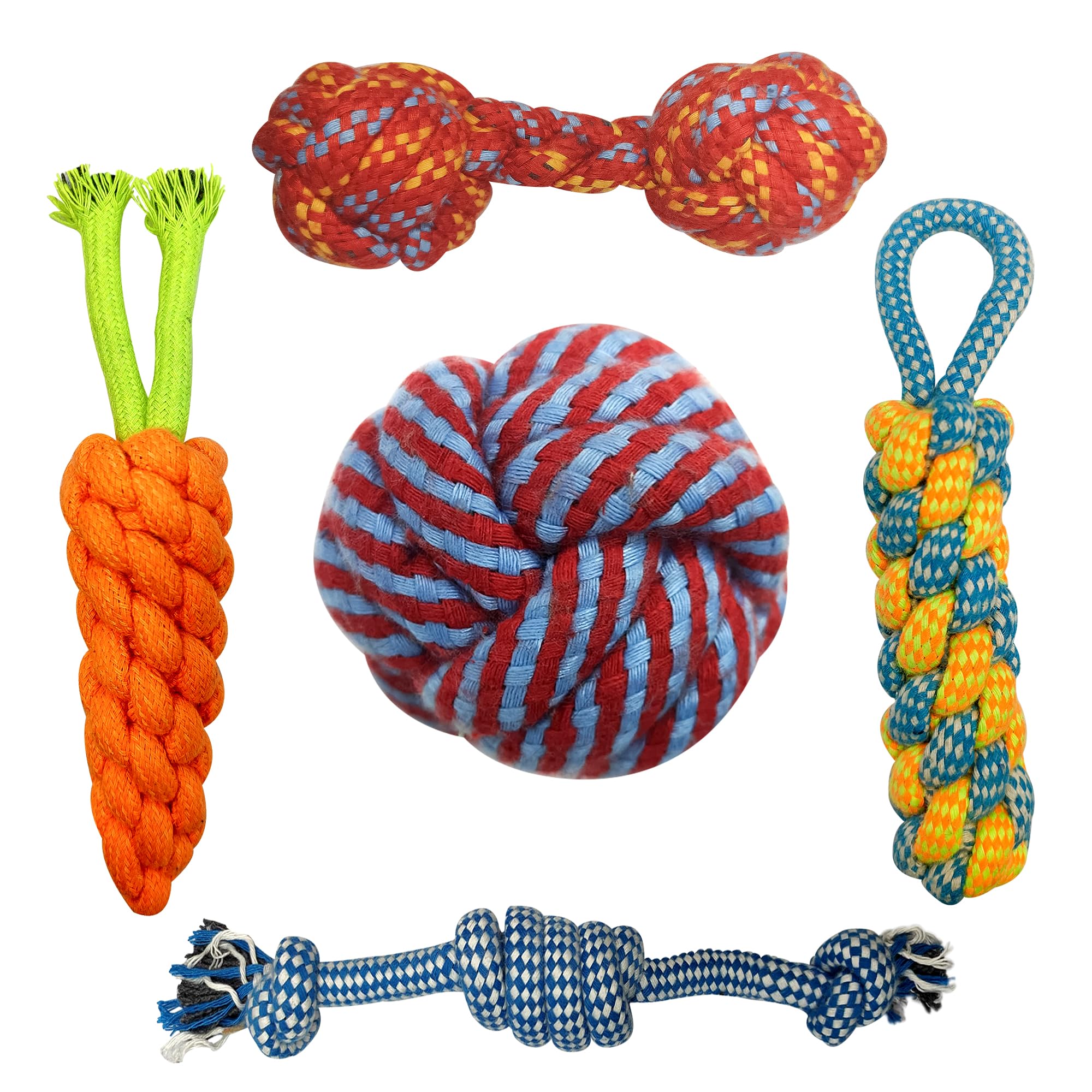 Tailworld Pet Chew Toys, Multicolor, Pack of 5 - Image 1