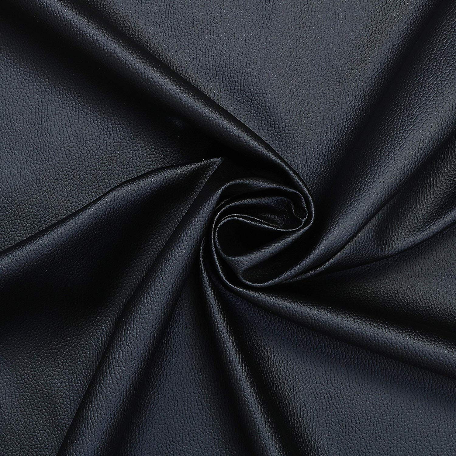 SOF Fabrics Upholstery Rexine Fabric/Artificial Leather Sheet - 140 cms Width - PU Mix, Matte Finish - 1 Meter Multiple - Color: (Black), Solid