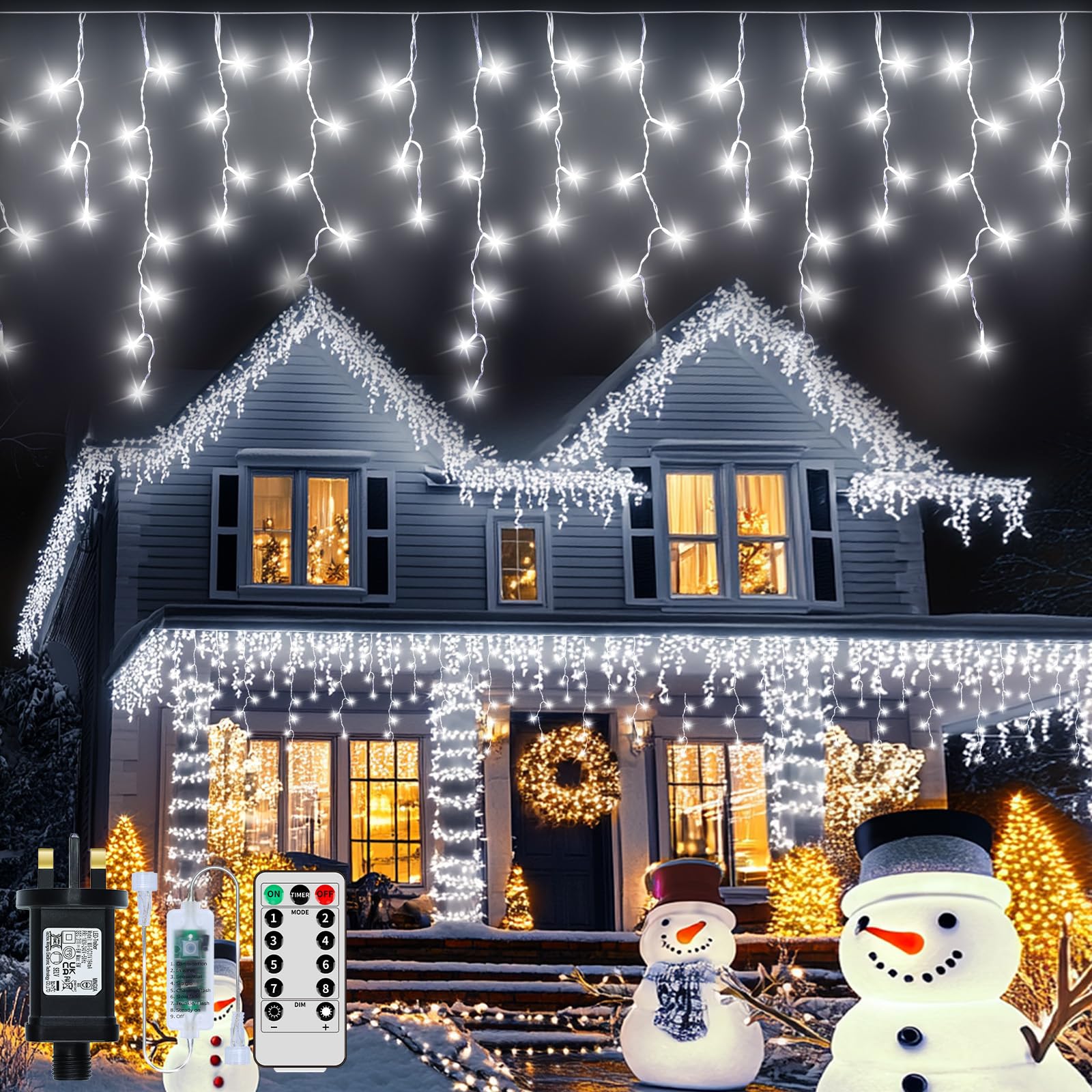 RJEDL Solar Eisregen Lichterkette Außen 2