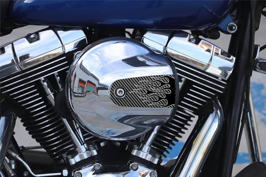 Carbon Fiber Flames Air Cleaner Cover Insert by Kustom Cycle Parts