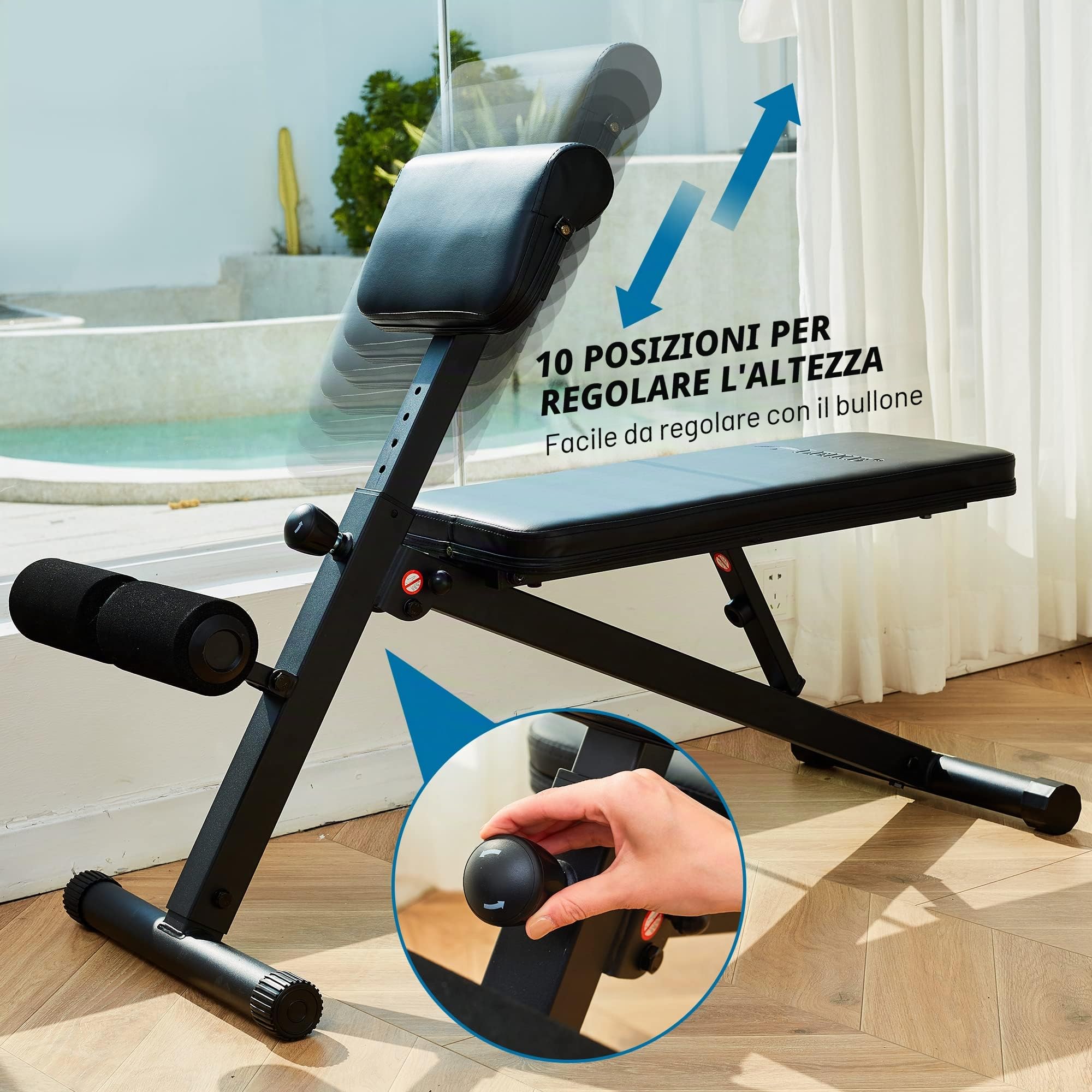 leikefitness Adjustable Weight Bench, Foldable Workout Training Bench with Automatic Locking for Upright Tilt and Flat Full Body Exercise
