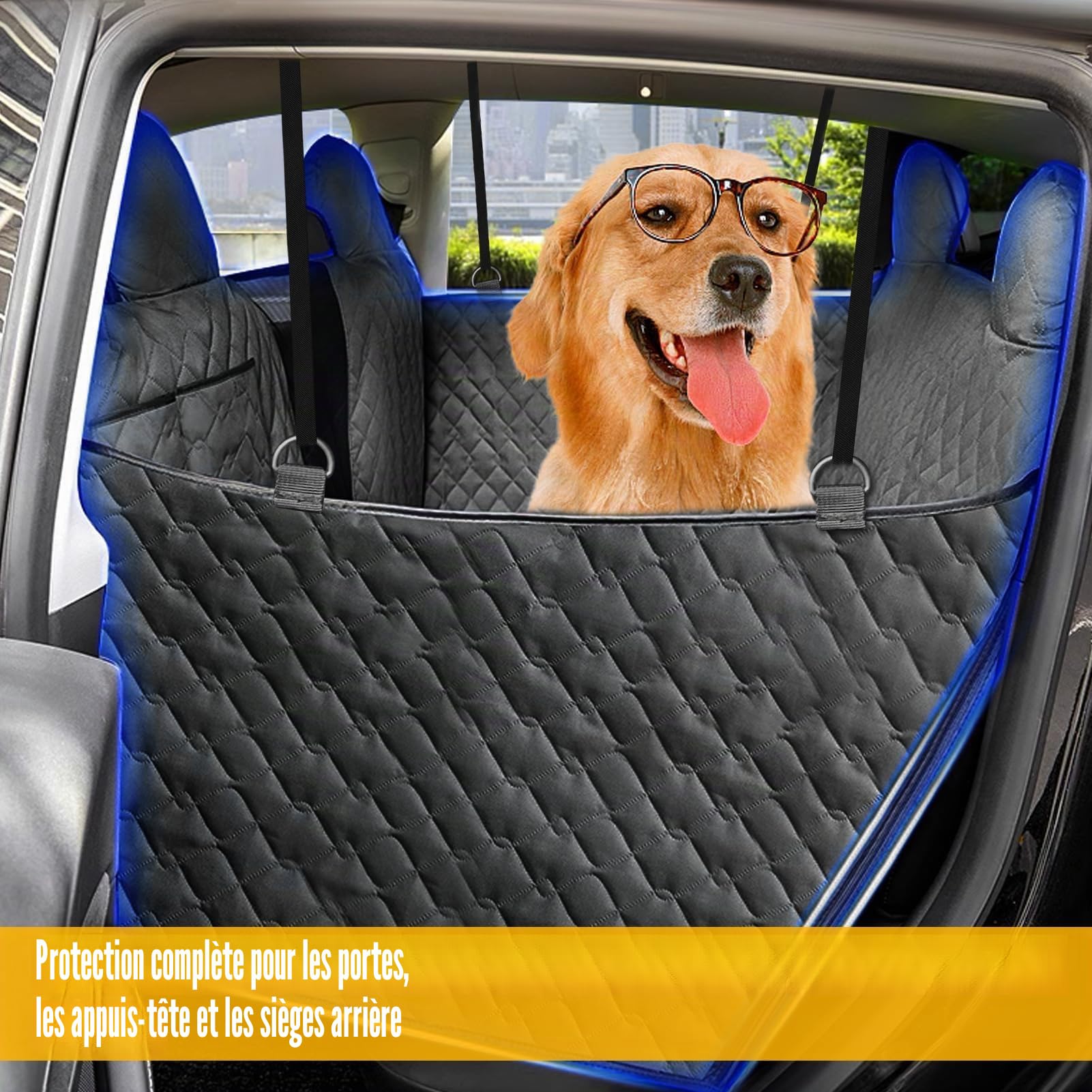 TTCR-II Housse de Siège pour Chien Compatible avec Tesla Model 3 Y S 2018-2023 Couvertures de Voiture pour Chiens Model 3 Y S Résistant l'eau Aux Rayures Couverture Chien Voiture