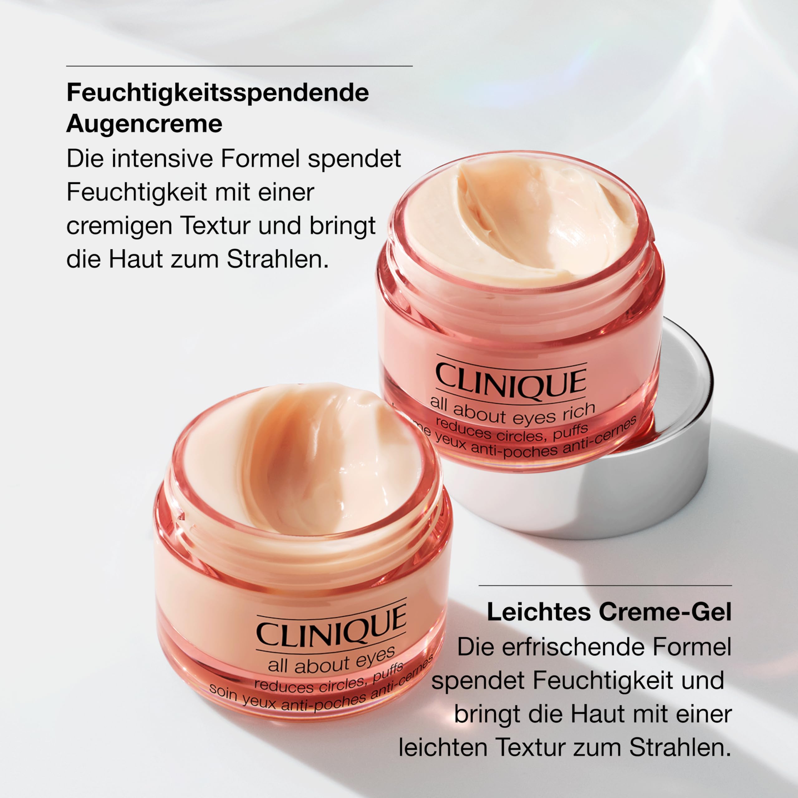Clinique All About Eyes™ Rich | Reichhaltige Augencreme mit Hyaluronsäure | Spendet Feuchtigkeit & beruhigt die Augenpartie | Mildert sichtbar Augenringe | Für alle Hauttypen