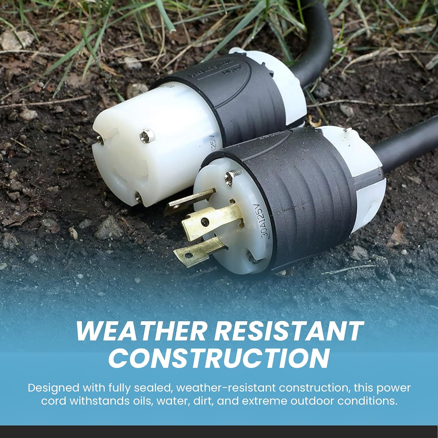 IronBox Electric - Heavy Duty NEMA L5-30 Extension Power Cord - 30A/125V UL Listed Extension Cord - Power Cable for RVs, Generators, and Tools - Ideal for Indoor & Outdoor Use(Custom, 3 feet)