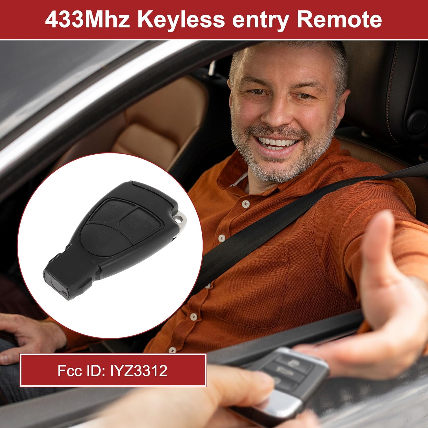 ACROPIX IYZ3312 433MHz Keyless Entry Remote Key Fob for Mercedes Benz B C E ml S CLK CL W203 W211 W204 1996-2005 Replacement Car Key