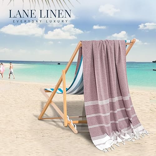 Vista 331 de LANE LINEN Juego de 6 toallas de playa turcas para mujer, tamaño grande, 39 x 71 pulgadas, prelavadas, no se encogen, no se encogen, sin arena
