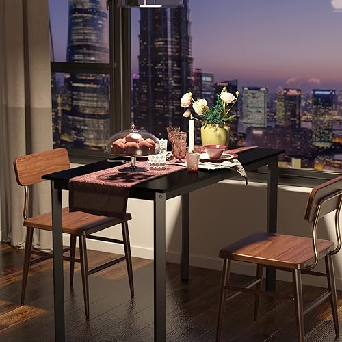 Miniatura 7 de WeeHom Mesa de comedor de 39 pulgadas mesa de cocina escritorio pequeño para comedor sala de estar oficina en casa