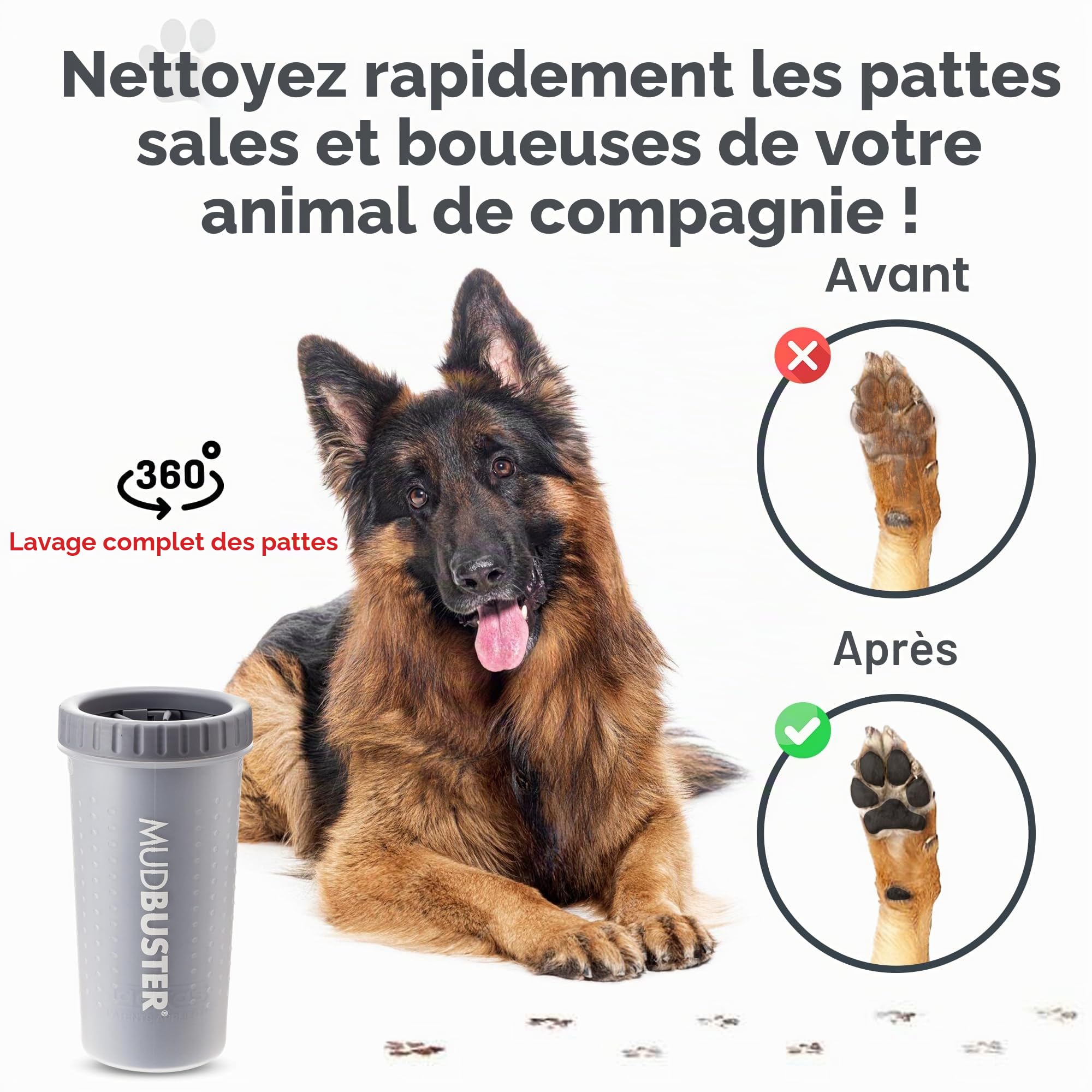 Dexas MudBuster Grand modèle Gris clair