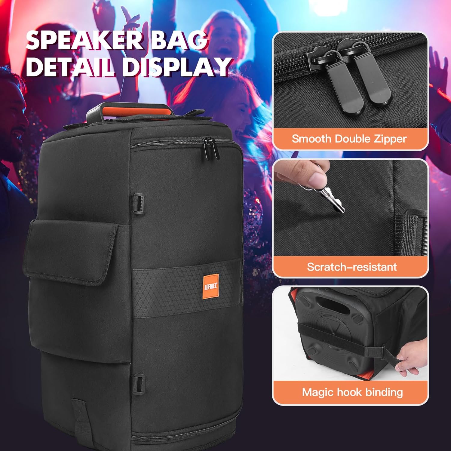 Speaker Case Compatible with JBL PartyBox 120,Bottomless Speaker Dust Cover Storage Bag Fits for JBL PartyBox 110 for Outdoor Travel,Cover Only,Without Pull Rod & Wheels - Image 7
