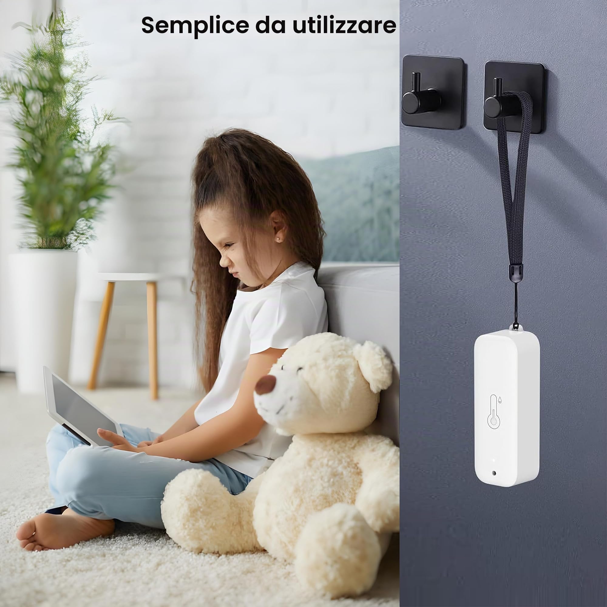Sensore di temperatura e umidità wireless per interni ed esterni con allarme di notifica app remota, per serra, cantina vino (1 pezzo) (4 pezzo)