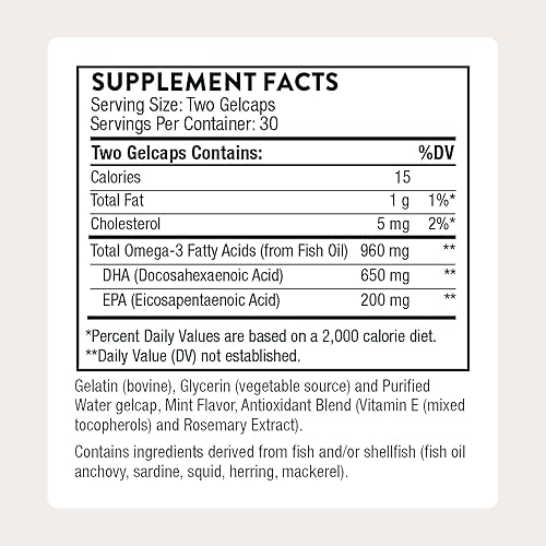 Miniatura 2 de THORNE - DHA prenatal - 650 mg de DHA y 200 mg de EPA - Apoya el desarrollo cerebral y del sistema nervioso del bebé desde el embarazo hasta