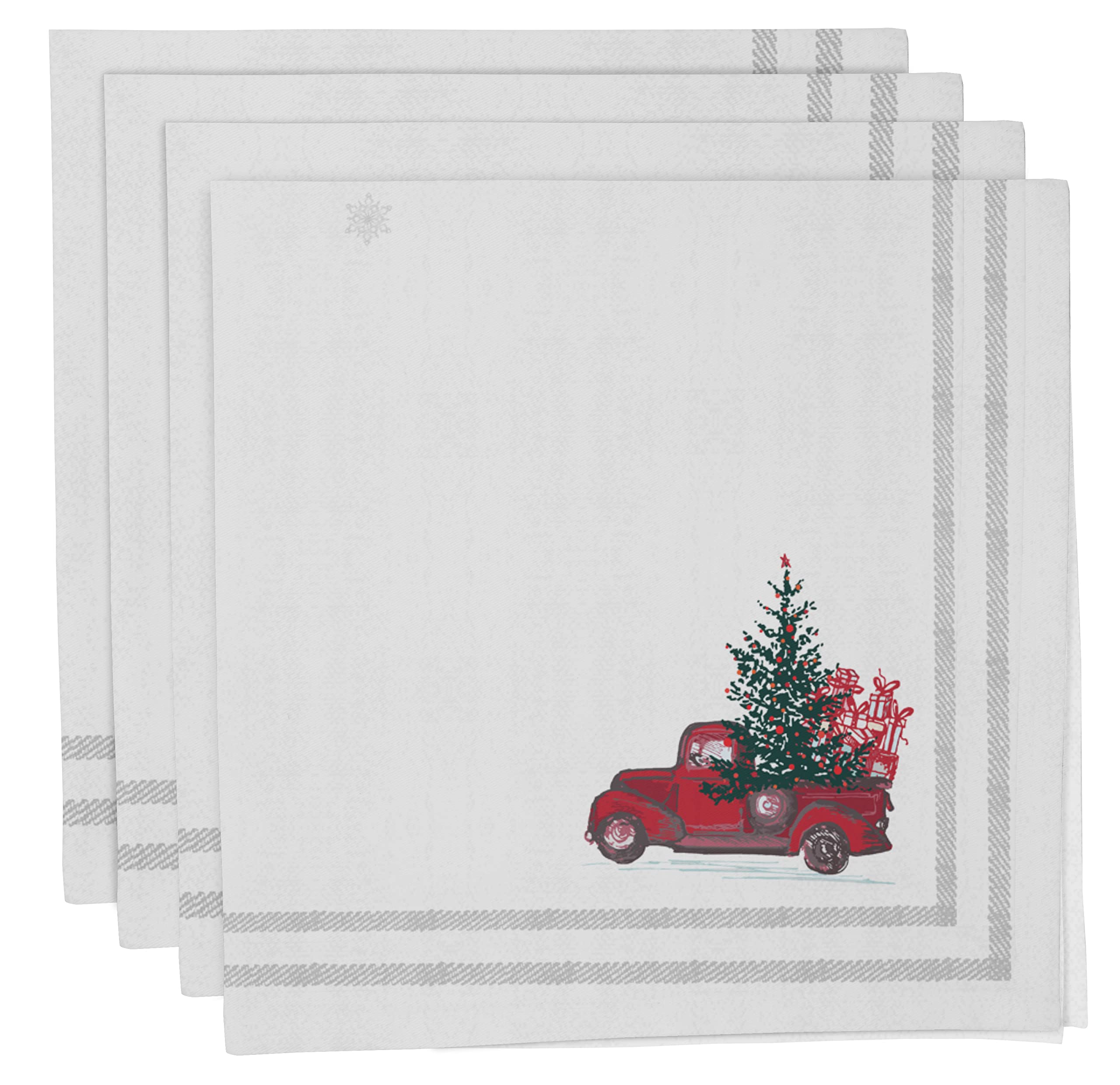 Serviettes de table Noël 100% coton de qualité supérieure pour repas de fête