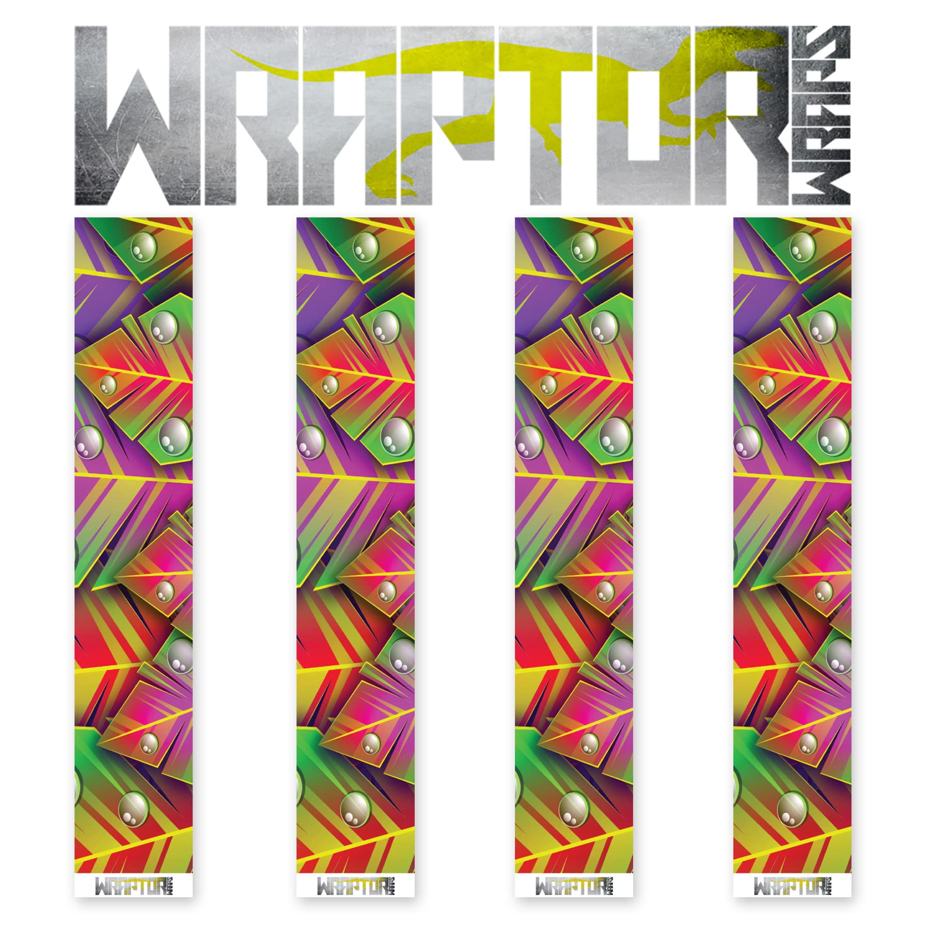 na-1 Wraptor Wraps Archery Arrow Wraps - Neon Jungle Arrow Wraps - Full Wrap Design - Pack of 13-150mm Length - Small Width
