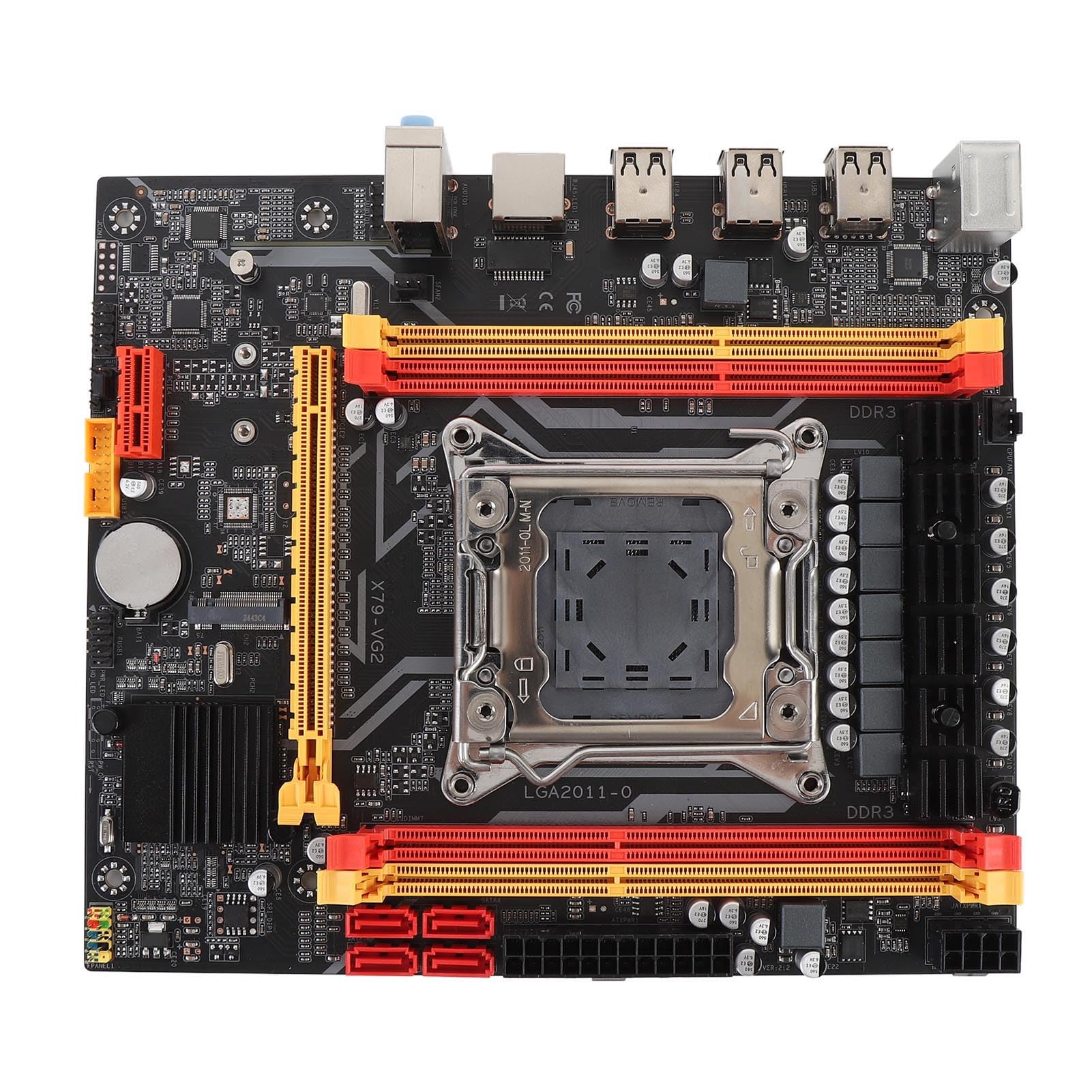 Cuifati Placa Base LGA 2011 Gaming, Equipada con Chipset X79, 6 USB 2.0, 2 Canales de Ranura DDR3 RAM, Puerto M.2 para E5 V1, V2 y 3a 4a Generación para Procesadores de la Serie Core I7