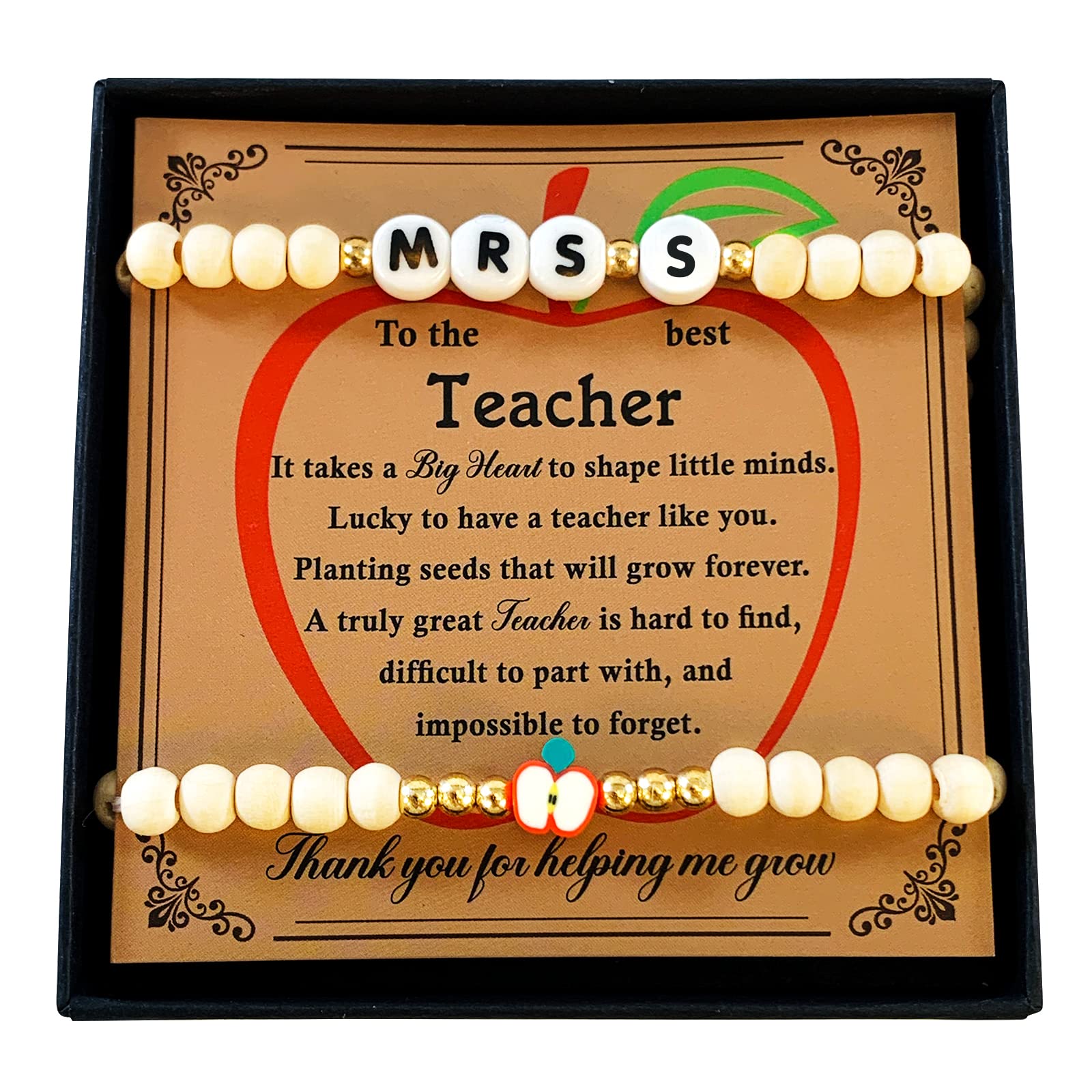 MAMAGIFTREETeacher Appreciation Gifts - 2pcs Cool Teacher Bracelets, Back to School Teacher Gifts for Women, Perfect Teacher Gifts and Unique Teacher Must-Haves…