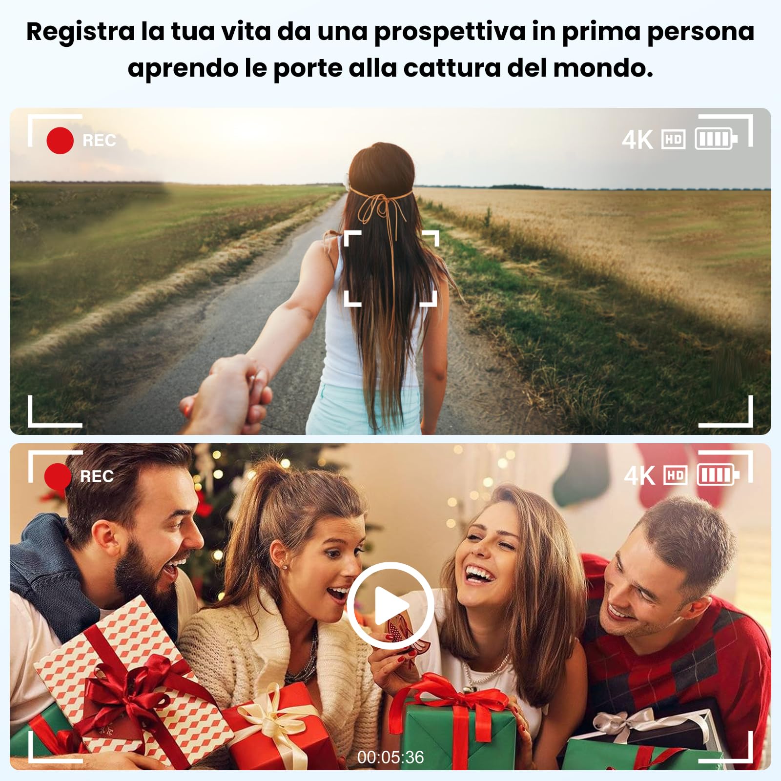Occhiali con Telecamera 8MP, Smart Glasses Ai con Chiamate Bluetooth & WIFI, Occhiali Intelligenti con Traduzione AI in Tempo Reale/Riconoscimento di Oggetti, Occhiali Da Sole Bluetooth Uomo Donna