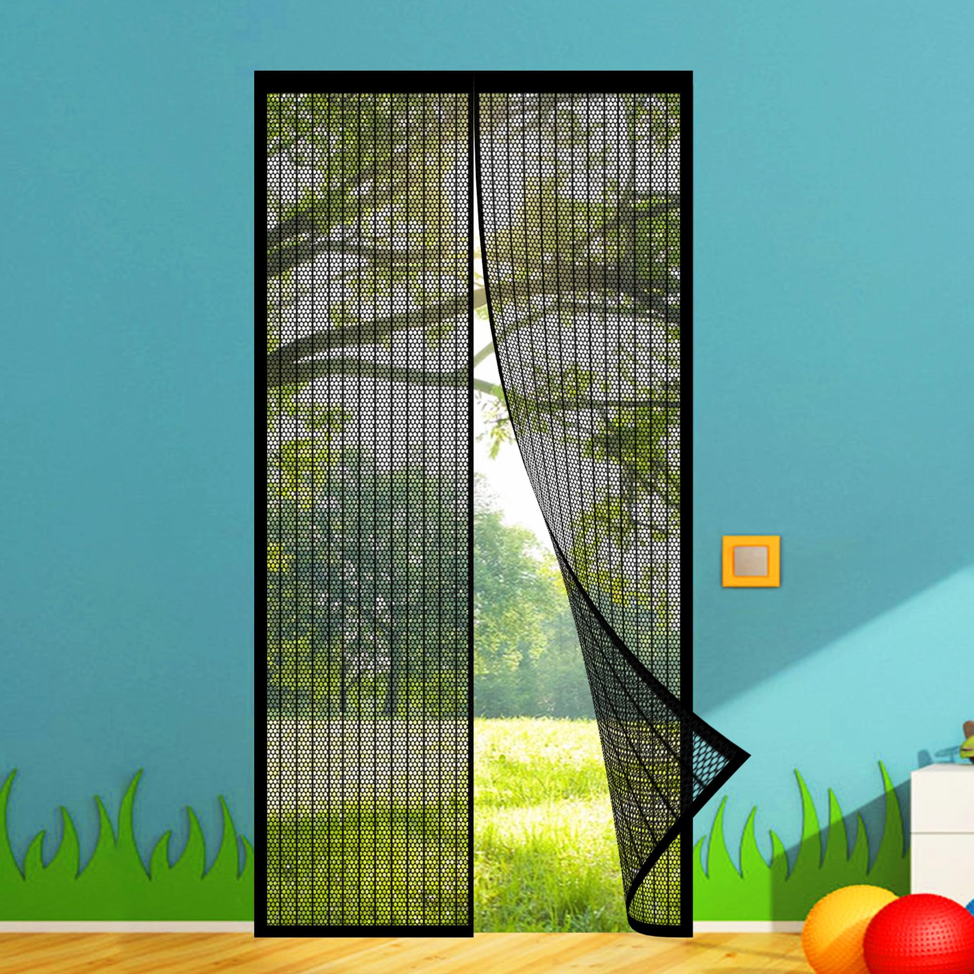 Moustiquaire coulissante 170 x 254 avec fermeture magnétique automatique