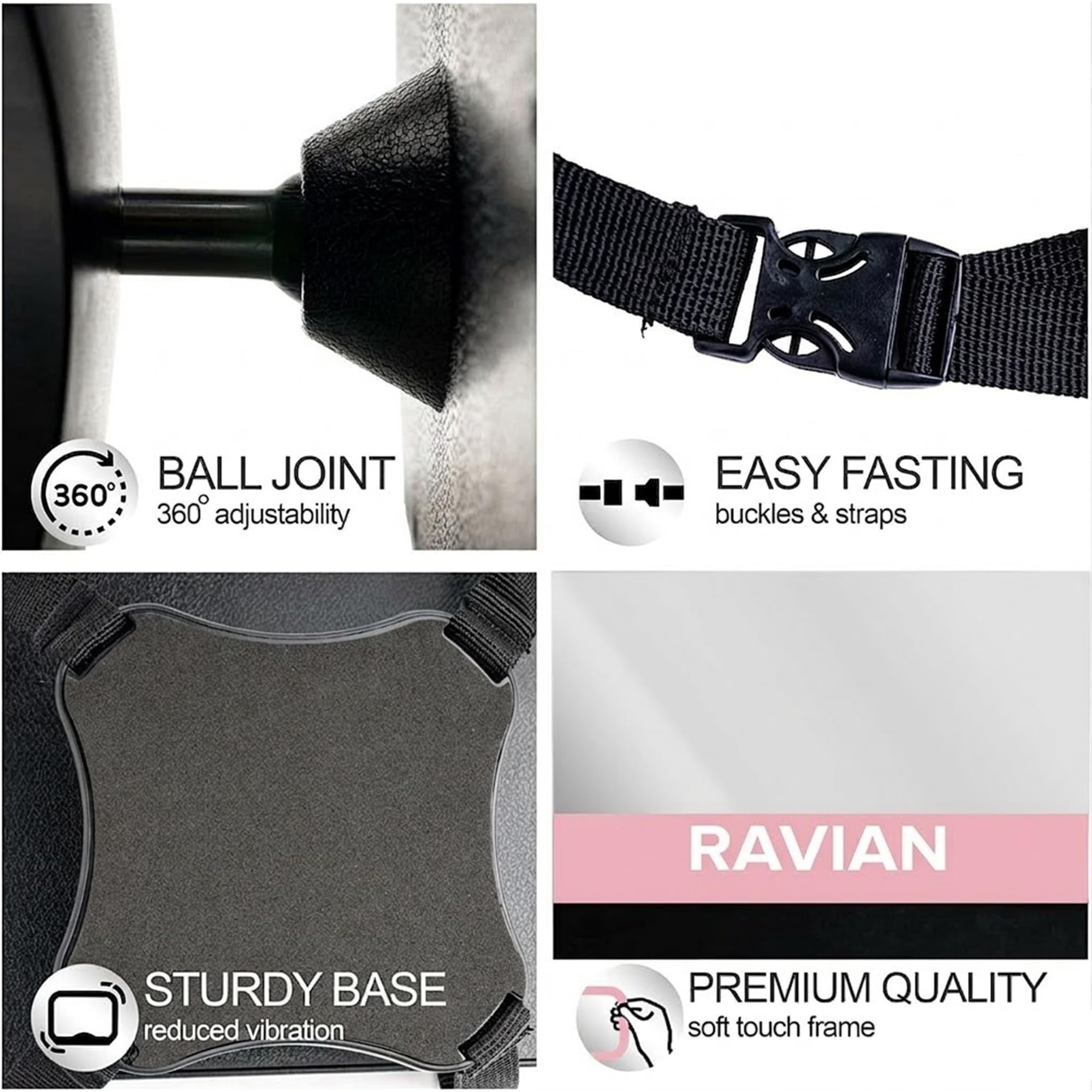 Rétroviseur voiture bébé siège arrière, accessoire sécurité essentiel, vue arrière claire, incassable et réglable, utilisation dos à la route, adapté nourrissons, enfants et animaux - 5