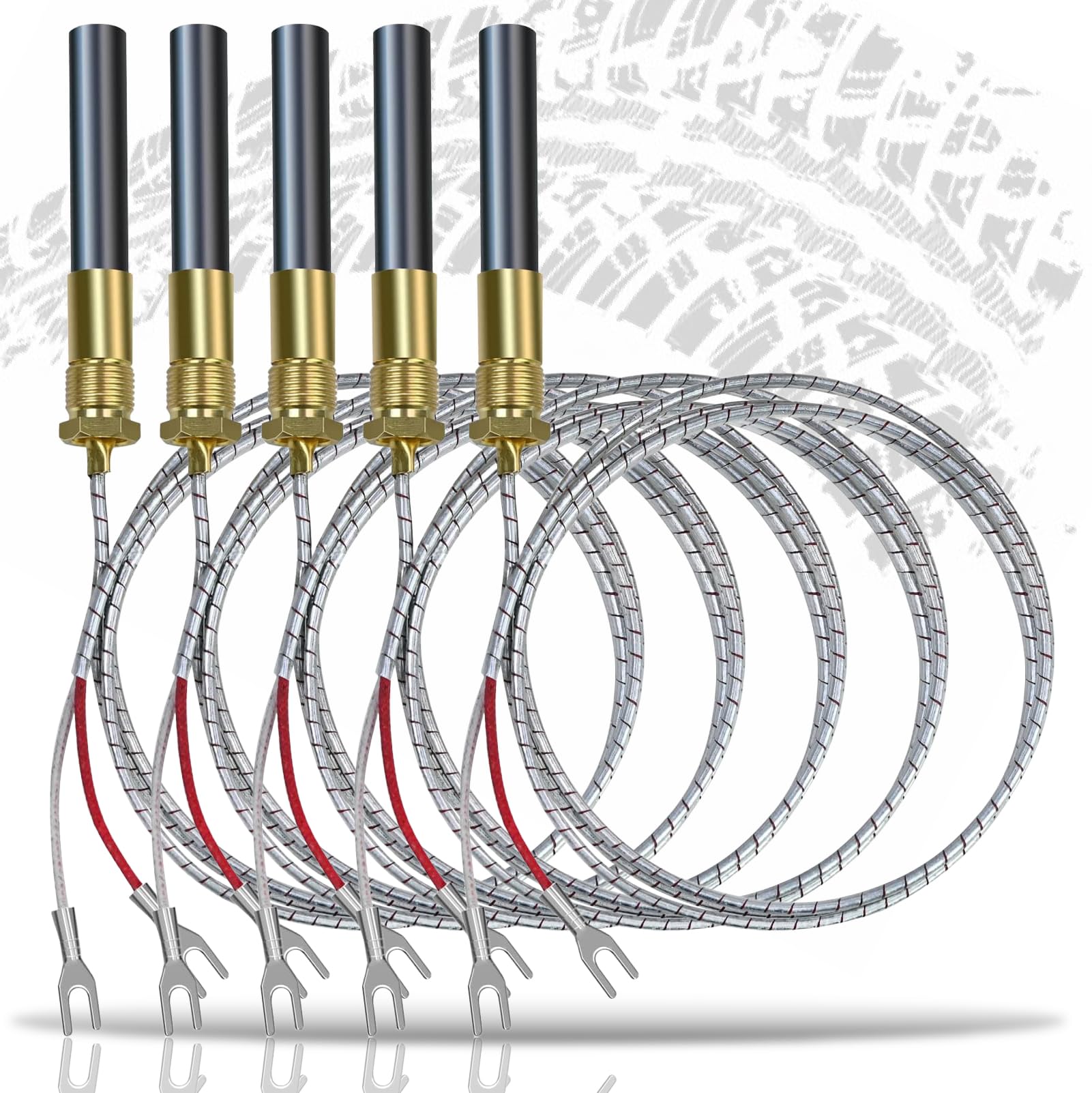 36 Inch Thermopile Generator 750mv Fit for Fire Gas Stoves Heat Glo Gas Stoves Oven Water Heater Frying Furnace Gas Fireplace Thermopile Replacement (5PCS Thermopile)