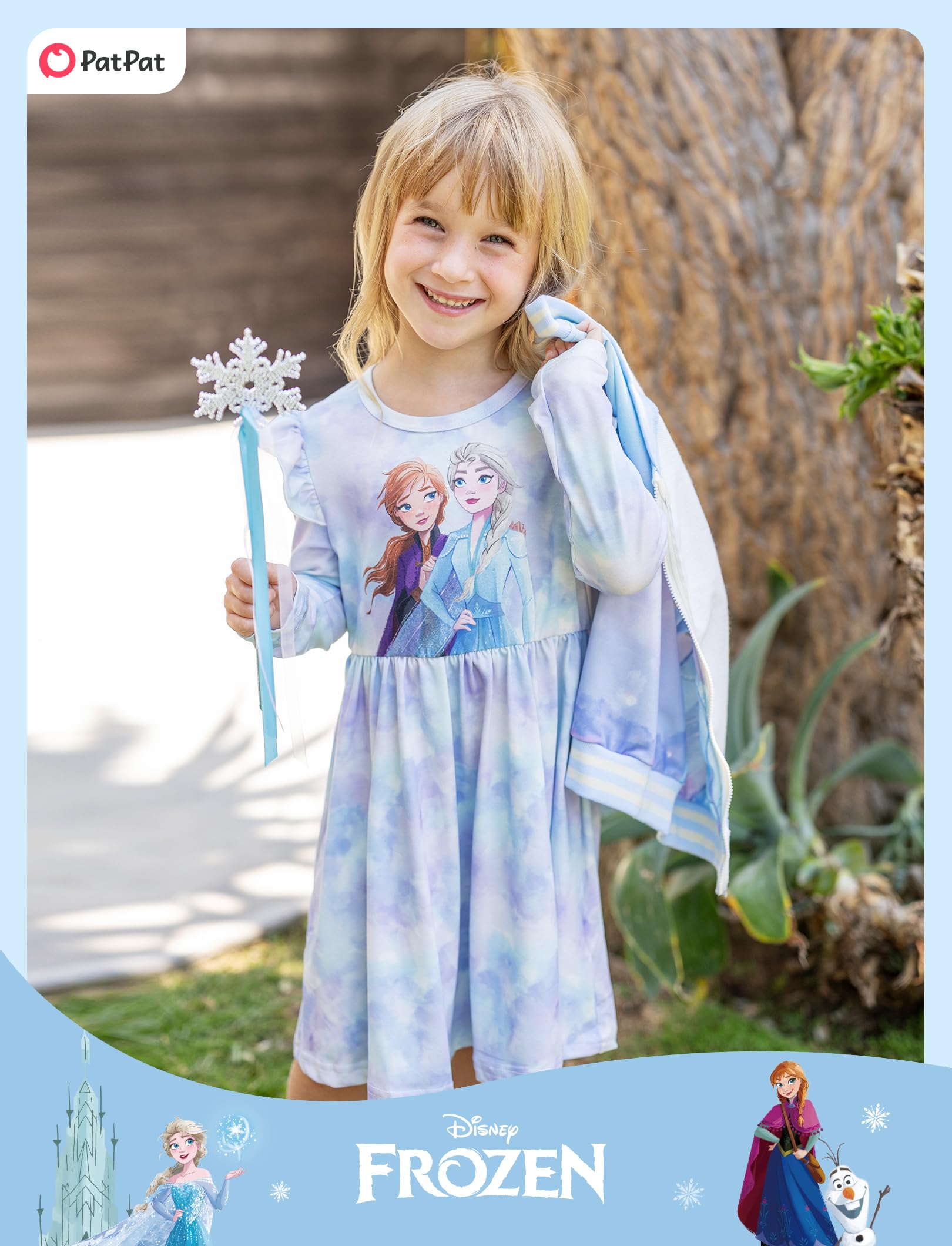 Disney Księżniczka Kraina Lodu Elsa Minnie Mickey Stitch Falbany Rękaw Sukienka Linia Z Długim Rękawem Ubrania Dla Dzieci Dziecko Dla Malucha