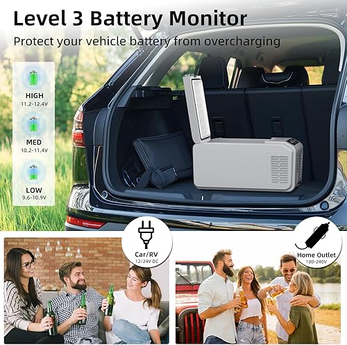 Miniatura 5 de Antarctic Star Refrigerador de coche, refrigerador de coche de 12 voltios, compresor de congelador portátil de 16 cuartos de galón, enfriador