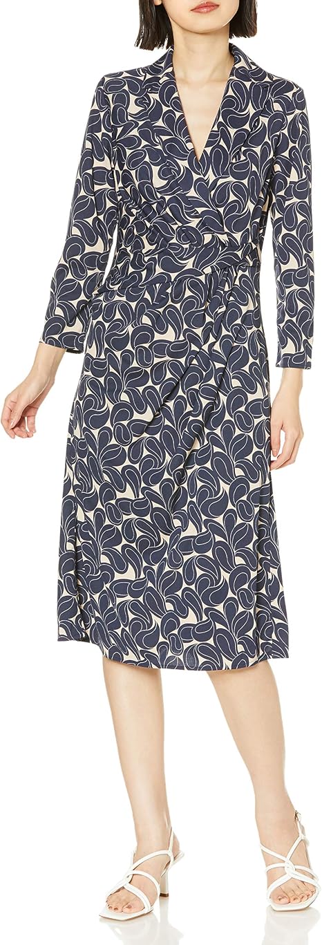 Amazon Co Jp ダブルスタンダードクロージング Corcovado カシュクールプリントワンピース 3801 022 4 レディース 服 ファッション小物