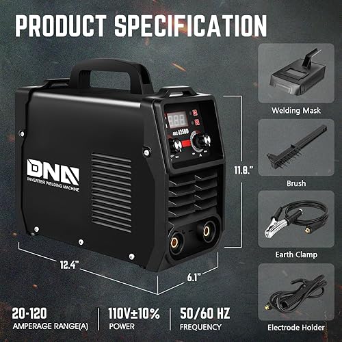 Vista 55 de DNA Motoring Soldador MIG portátil 120A Soldador de núcleo de flujo 110V Soldador de núcleo de flujo 2 en 1 MMA/Flux MIG Máquina de soldadura IGBT