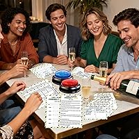 Vista 4 de Juego de cartas de disputa familiar con 2 zumbadores de respuesta, noche de juego familiar, divertido cuestionario de preguntas para reuniones