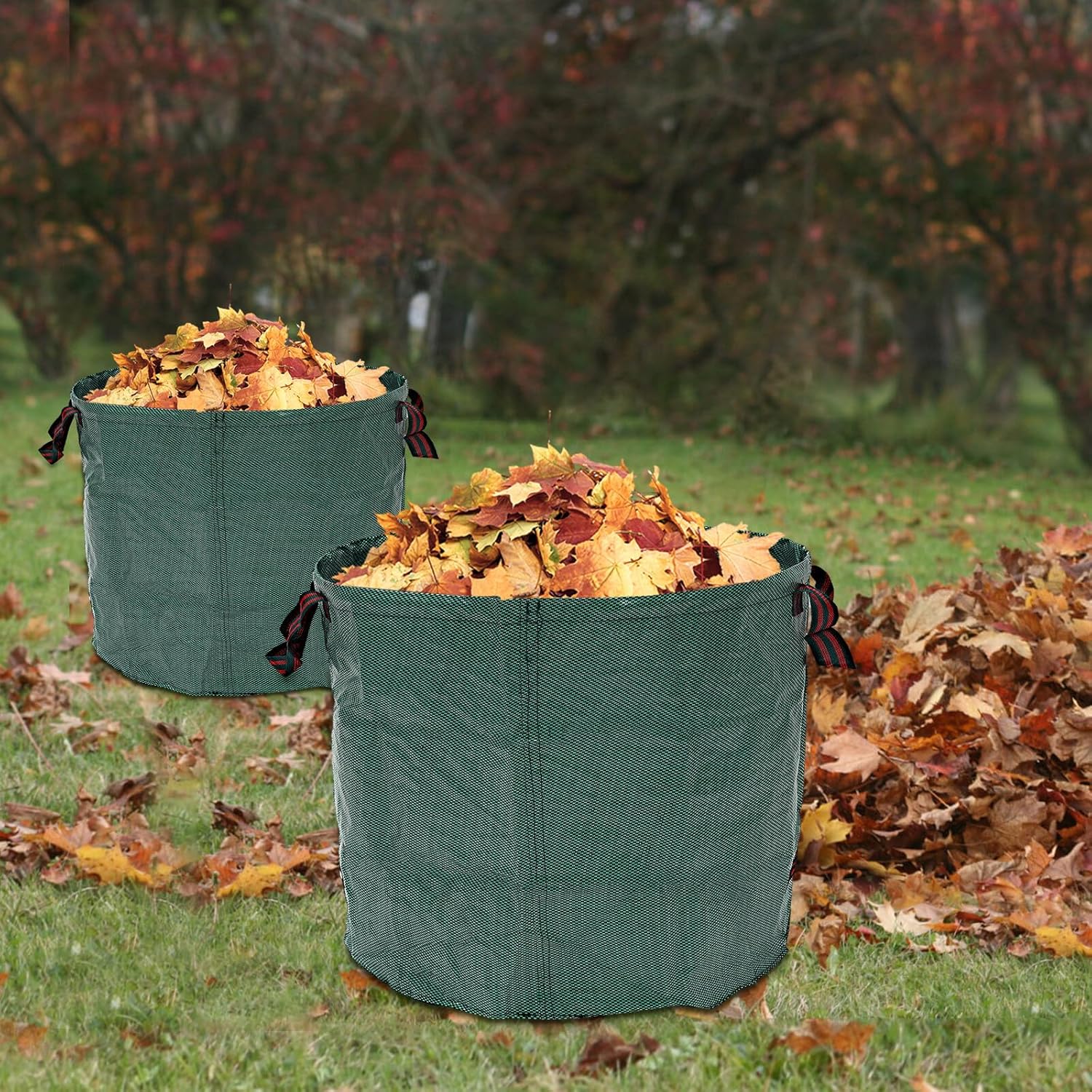 2x Lawn Garden Bags Reusable Yard Leaf Waste Bags-Storage Bag, Trash Can 106 Gal