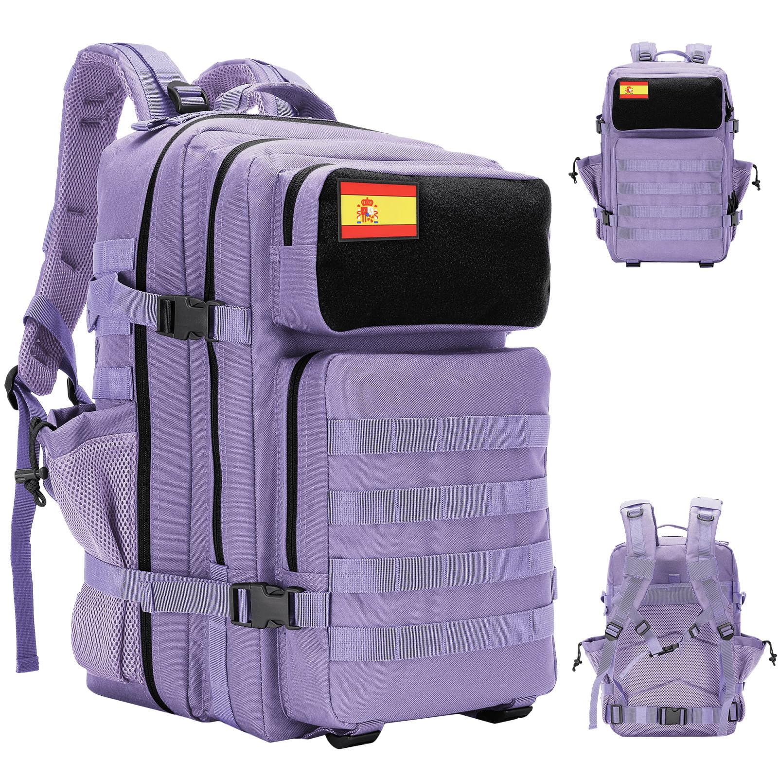 Delgeo Mochila Tactica 45L Militar, Gran Capacidad 45 * 30 * 20cm Mochila Crossfit, Plegable Impermeable Mochila Para Montañismo,Senderismo,Camping y Viajes (Púrpura)