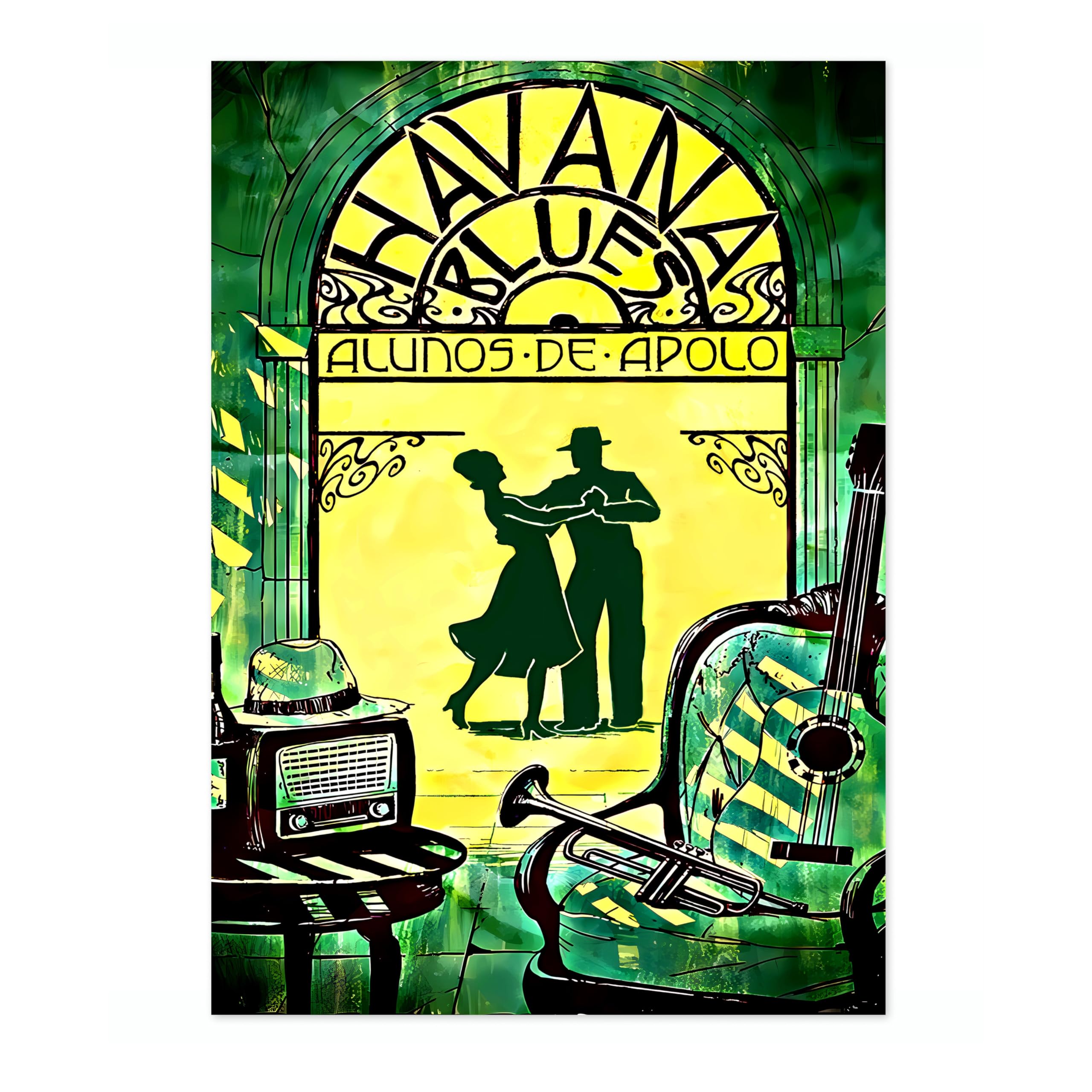 Animato Havana, Cuba Vintage Travel Poster, Retro Tourism Print, Popular Attractions Around The World, Postcard Home Decor, Archival Matte, A2 (Print Only) - 59.4x42cm