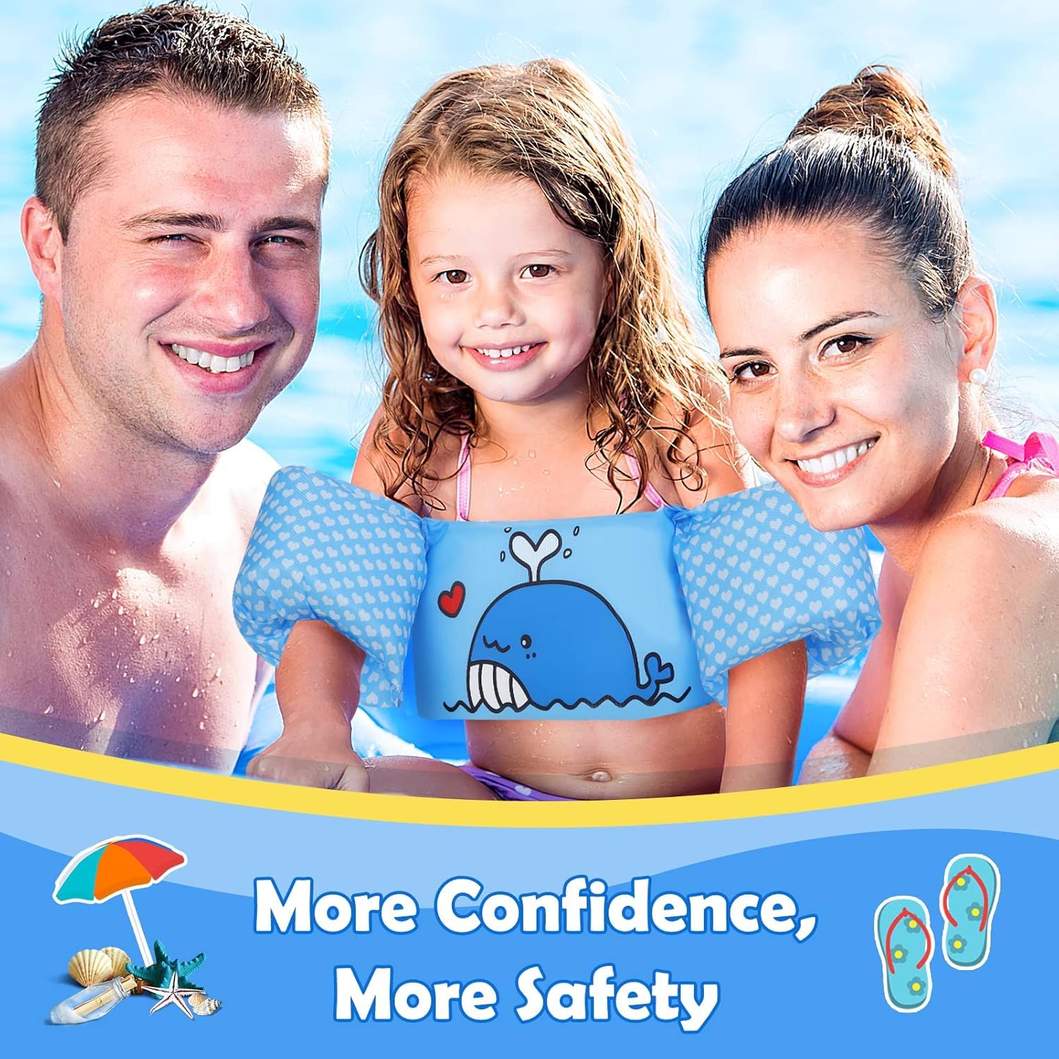 RATAVA Inflatable Arm Floaties for Kids Toddlers, Swimiming Floater Sleeves Arm Bands Floaties Water Wings Water Sports Learning Swim Training Aids (Design May Vary, Multicolor) - Image 7 thumbnail