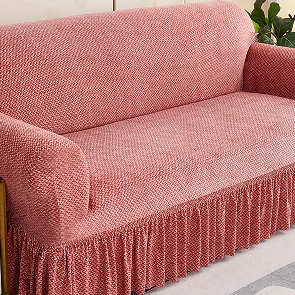 Qlkiybg Z Sofa Cover For 1 2 3 4 Seater High Stretch Couch Covers With Skirt Super Soft Sofa Slipcover Non-Slip Sofa Cover Universal Sofa Covers All-Inclusive Couch Covers For(Size:3 Seater (190-230Cm),Color:z)