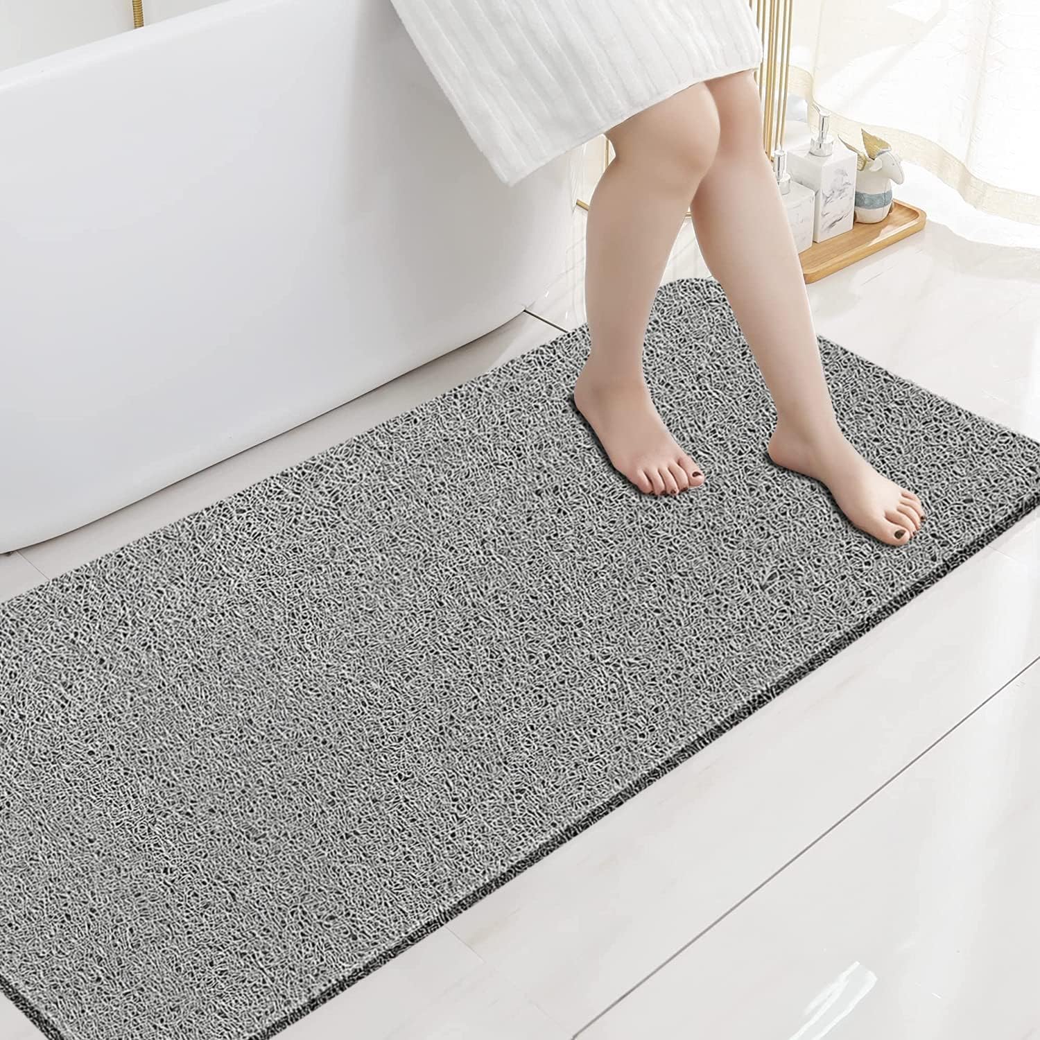 Extra Long Shower Mats Non Slip, 17.1×59 Inch, Bath Mat for