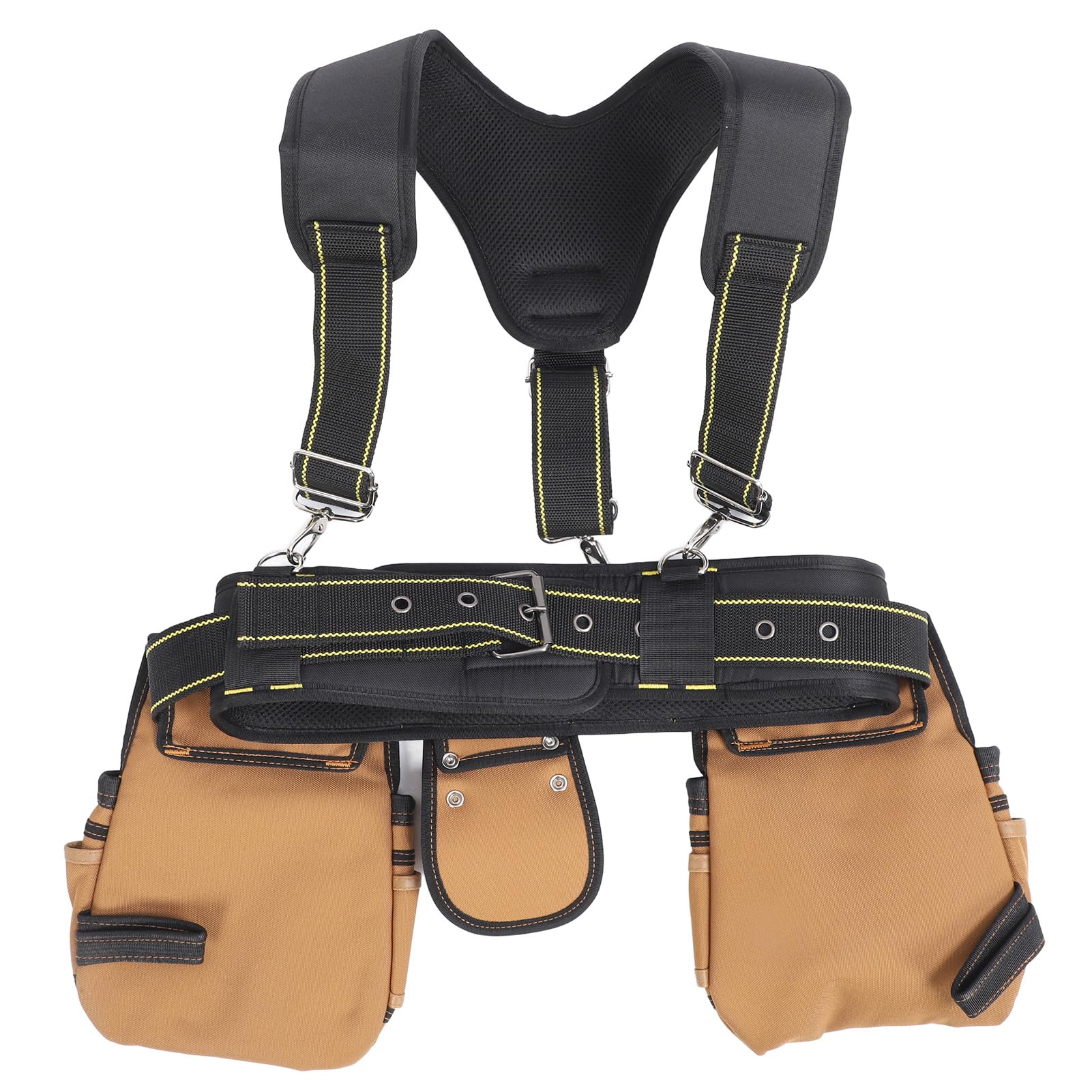 Cinturón ajustable para herramientas de carpintero, cinturón de herramientas de construcción con bolsas desmontables, cinturón de tela Oxford 1200D para electricistas, fontaneros, carpinteros y