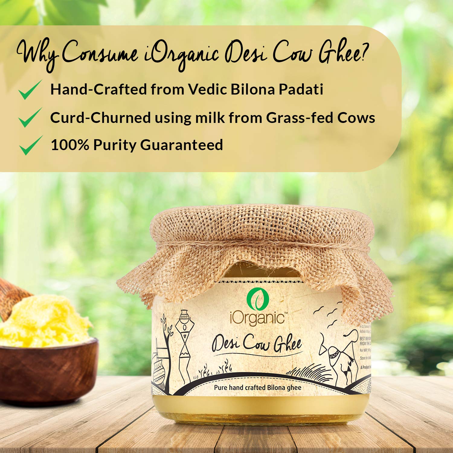 Buy A2 Pure Cultured Vedic Desi Cow Ghee Grass Fed Organic