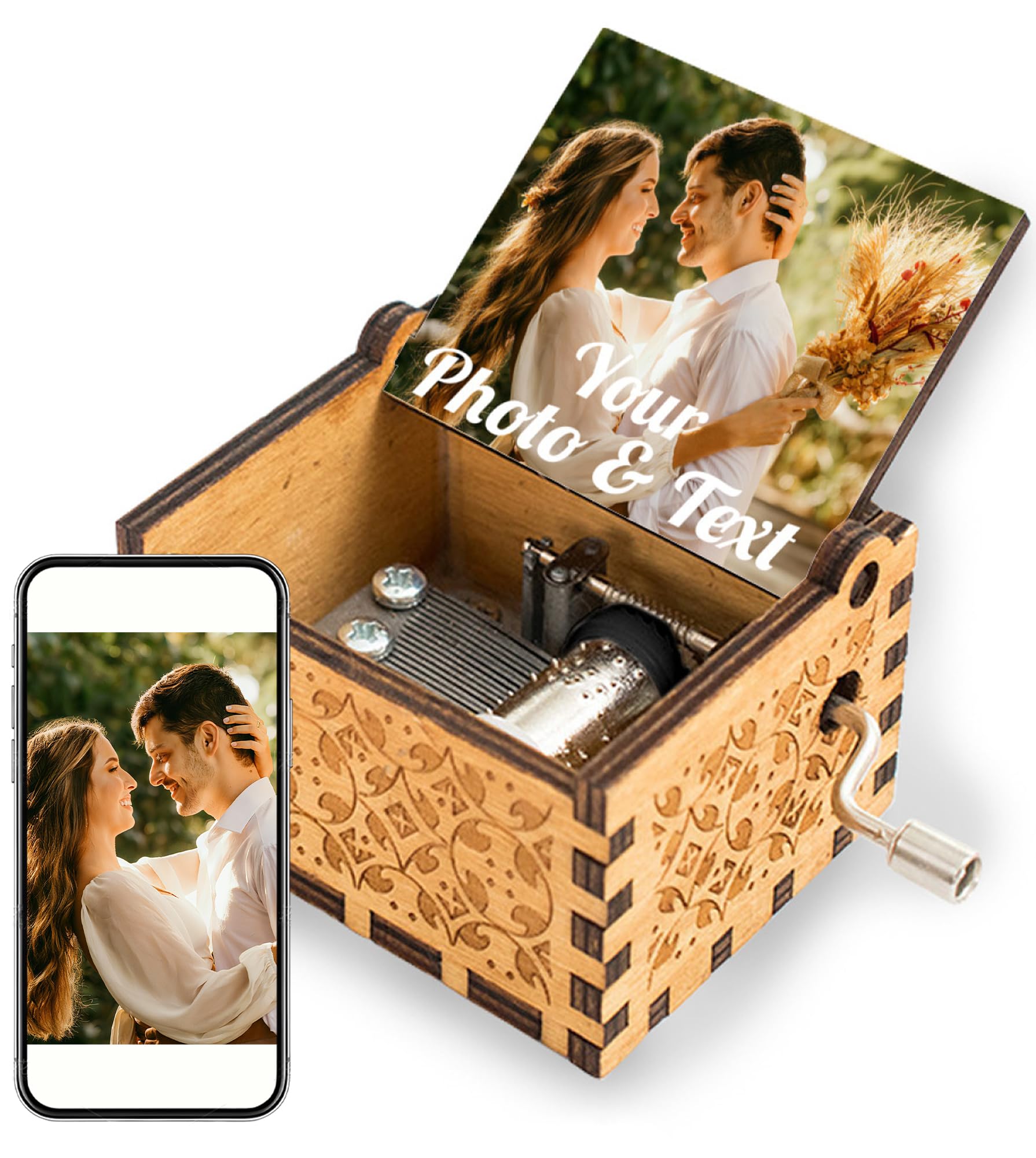 Amazon.com: Boneker Personalized Music Box Custom Gift with Your