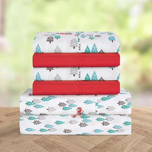 Miniatura 2 de Elegant Comfort Luxury Soft Bed Sheets Holiday Pattern 1500 Premium Hotel Quality Microfiber - Softness Wrinkle and Fade Resistant (6-Piece) Bedding