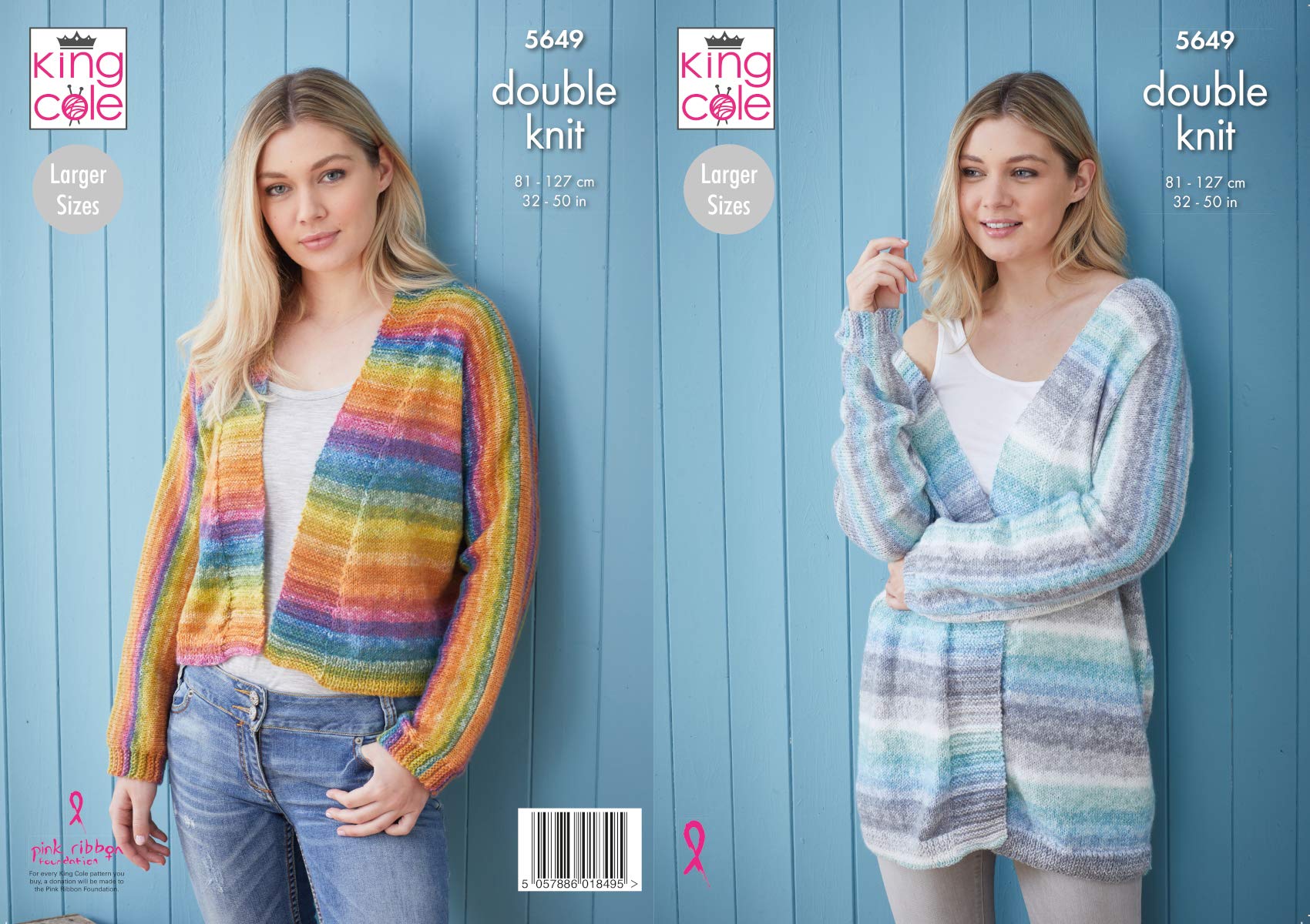 Knitting Pattern Womens Short or Long Length Cardigan King Cole Double Knit 5649