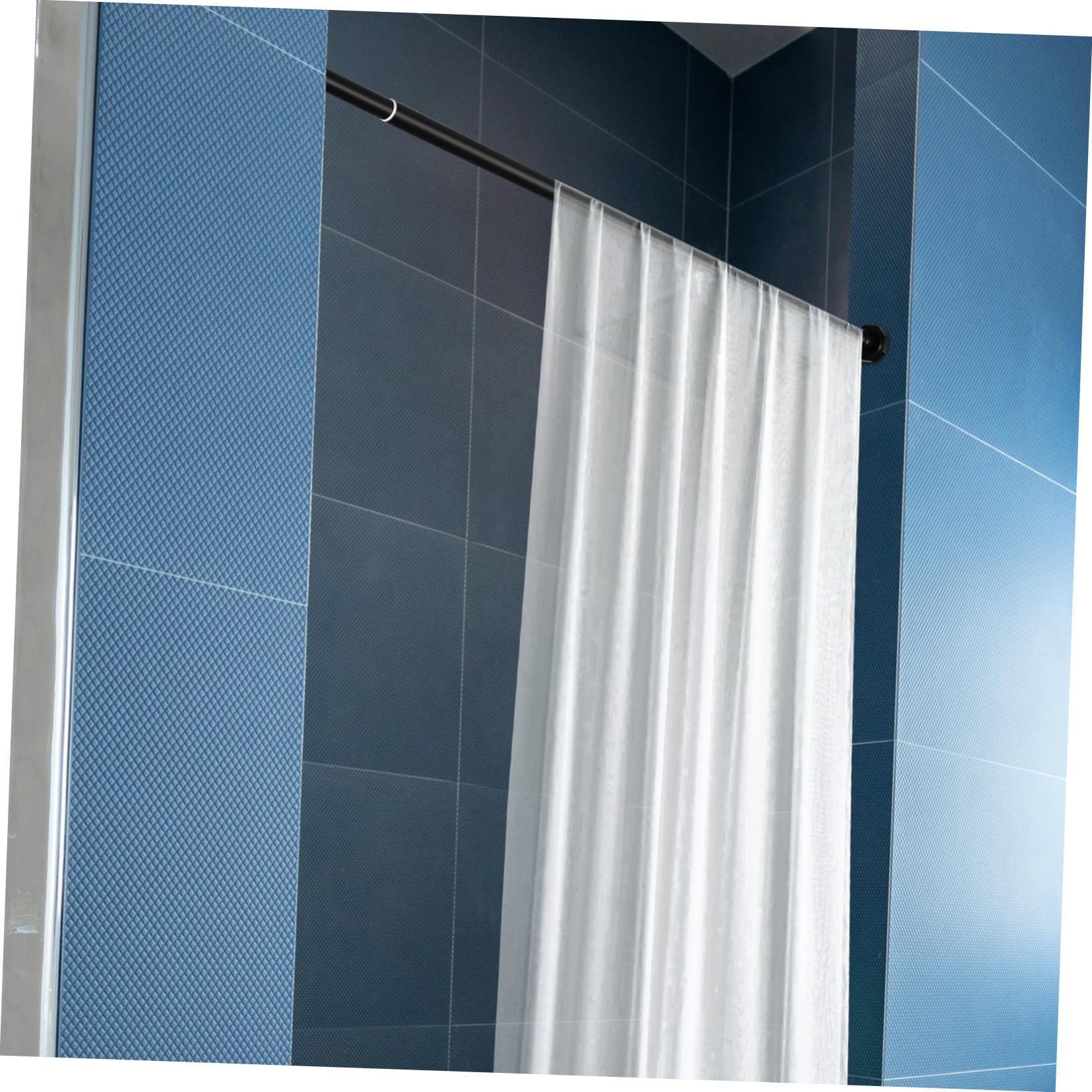 Tringle à Vêtements Extensible Noire en Acier Inoxydable 110-200 Cm