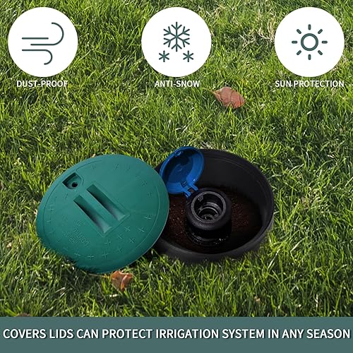 Miniatura 10 de Aleybloodes 2 fundas para caja de válvulas de aspersores, tapa de caja de válvula para control de riego de rociadores al aire libre, sistema de