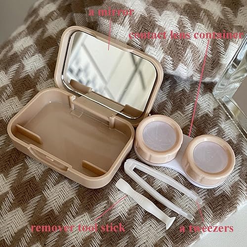 Miniatura 9 de Estuche para lentes de contacto con lavadora limpiadora, kit de viaje portátil para lentes de contacto con herramienta removedor de espejo, pinzas,