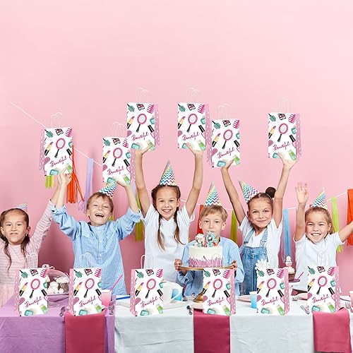 Miniatura 7 de gisgfim 12 bolsas de regalo para fiestas de cumpleaños, regalos de spa, bolsas de regalo de papel, para fiestas temáticas de spa, para niños, niñas,