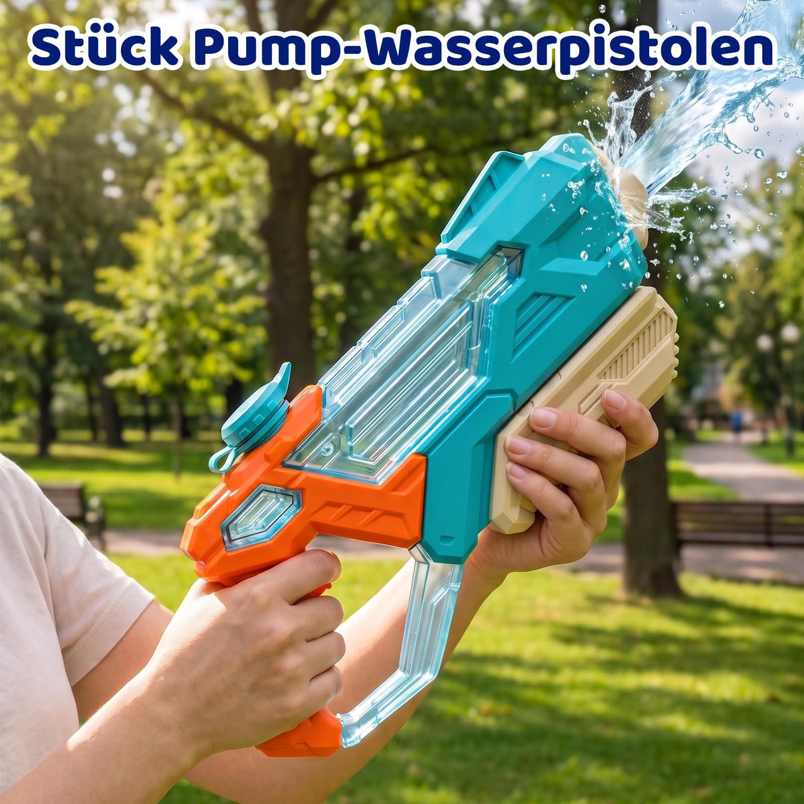 4 pistolety na wodę z dużym zbiornikiem na wodę