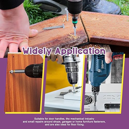 Miniatura 7 de Swpeet Kit surtido de tornillos para madera con cabeza de armadura modificada Phillips, 180 unidades, de 6 tamaños #8 x 12 pulgadas, 58 pulgadas, 34