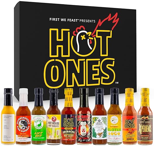 Hot Ones Hot Sauce Challenge Set - Season 26 - Hot Sauce Gift Sets - Hot Sauce Variety Pack - Made with Natural Ingredients - Unique Small Batch Hot Sauce Sampler Gift Set - 5 fl oz Bottles (10-Pack) - Season 26 Hot Sauce 10 Pack